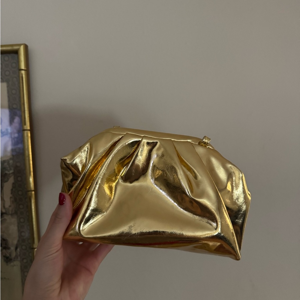 Gold Metallic Women's Clutch/crossbody Bag NWOT